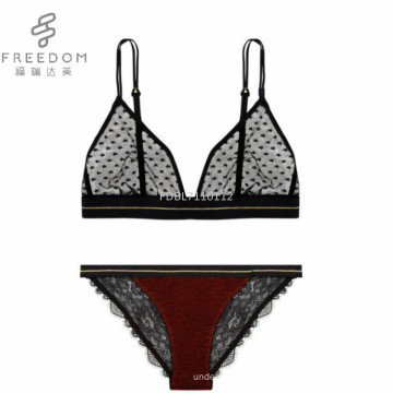 FDBL7101112 hot sexy indische mädchen zurück benutzerdefinierte dreieck spitze stilvolle transparent 28 größe bralette höschen und sexy net bh